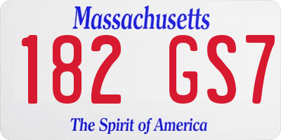 MA license plate 182GS7