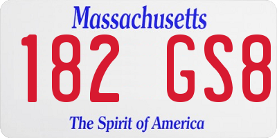 MA license plate 182GS8