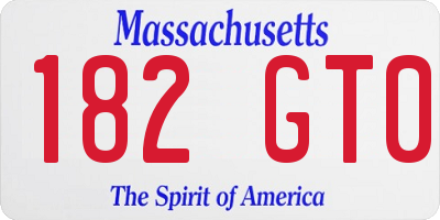 MA license plate 182GT0