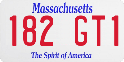 MA license plate 182GT1