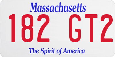 MA license plate 182GT2