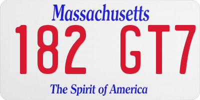 MA license plate 182GT7