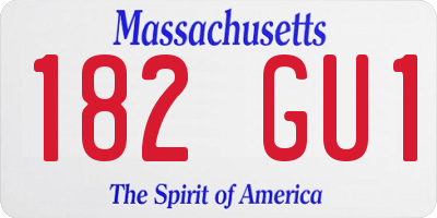 MA license plate 182GU1