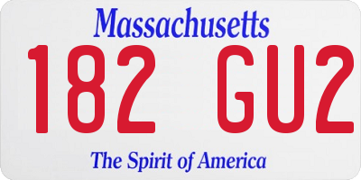 MA license plate 182GU2