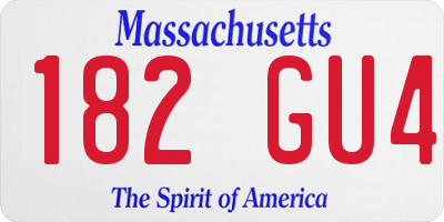 MA license plate 182GU4