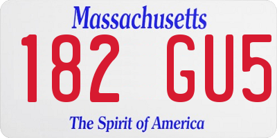 MA license plate 182GU5