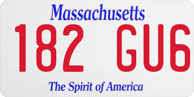 MA license plate 182GU6