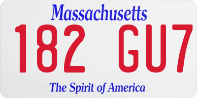 MA license plate 182GU7