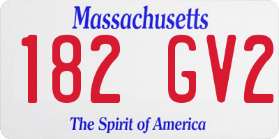 MA license plate 182GV2