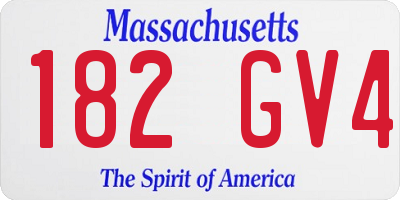 MA license plate 182GV4