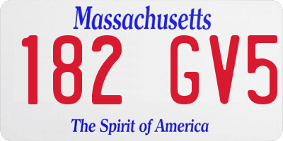 MA license plate 182GV5