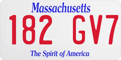 MA license plate 182GV7