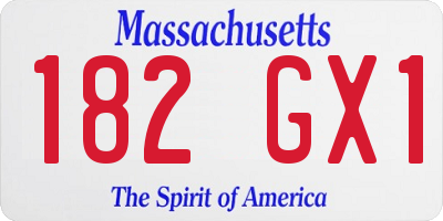 MA license plate 182GX1