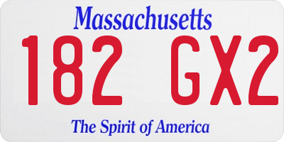 MA license plate 182GX2