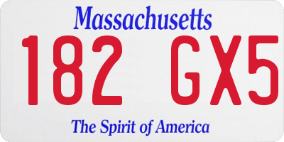 MA license plate 182GX5