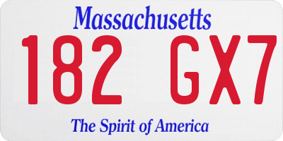 MA license plate 182GX7