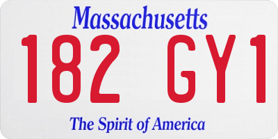 MA license plate 182GY1
