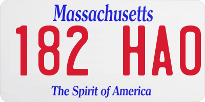 MA license plate 182HA0