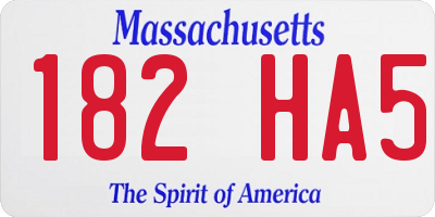 MA license plate 182HA5
