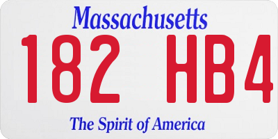 MA license plate 182HB4