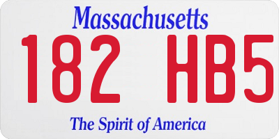 MA license plate 182HB5