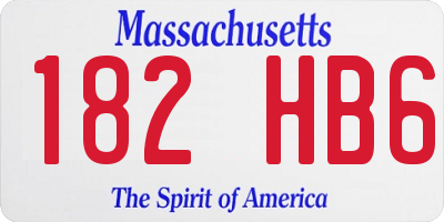 MA license plate 182HB6