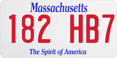 MA license plate 182HB7