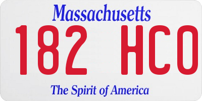 MA license plate 182HC0