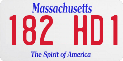 MA license plate 182HD1