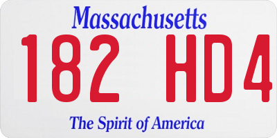 MA license plate 182HD4