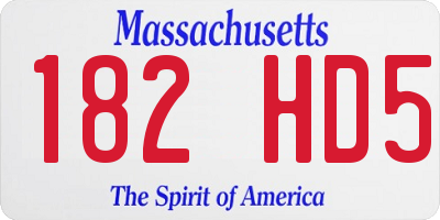 MA license plate 182HD5