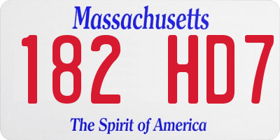 MA license plate 182HD7