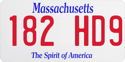 MA license plate 182HD9