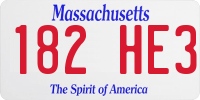 MA license plate 182HE3