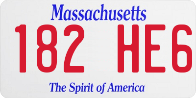 MA license plate 182HE6