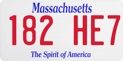MA license plate 182HE7