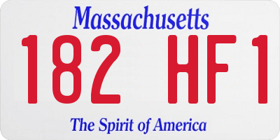 MA license plate 182HF1