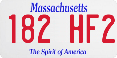 MA license plate 182HF2