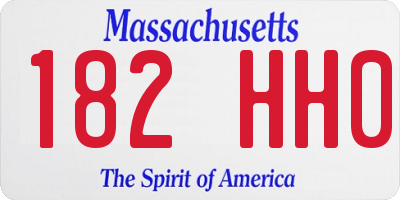 MA license plate 182HH0