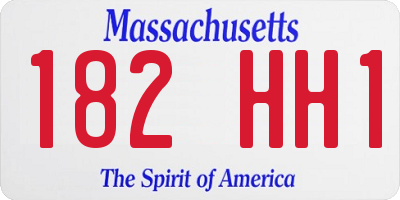 MA license plate 182HH1