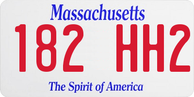 MA license plate 182HH2