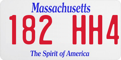 MA license plate 182HH4