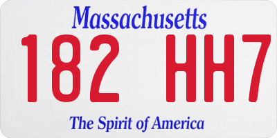 MA license plate 182HH7