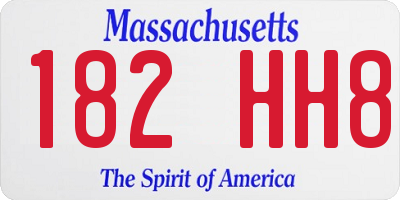 MA license plate 182HH8