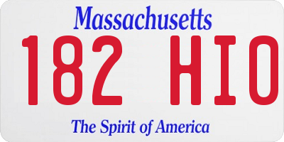 MA license plate 182HI0