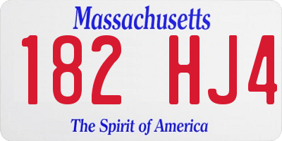 MA license plate 182HJ4