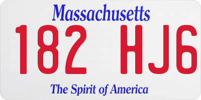 MA license plate 182HJ6