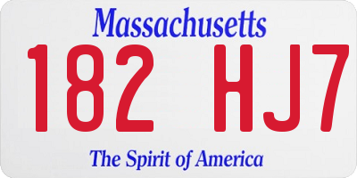 MA license plate 182HJ7