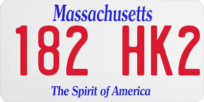 MA license plate 182HK2