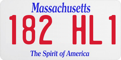 MA license plate 182HL1